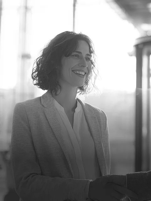 Geschäftskollegen geben sich die Hand in heller Büroumgebung